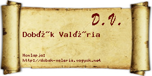 Dobák Valéria névjegykártya